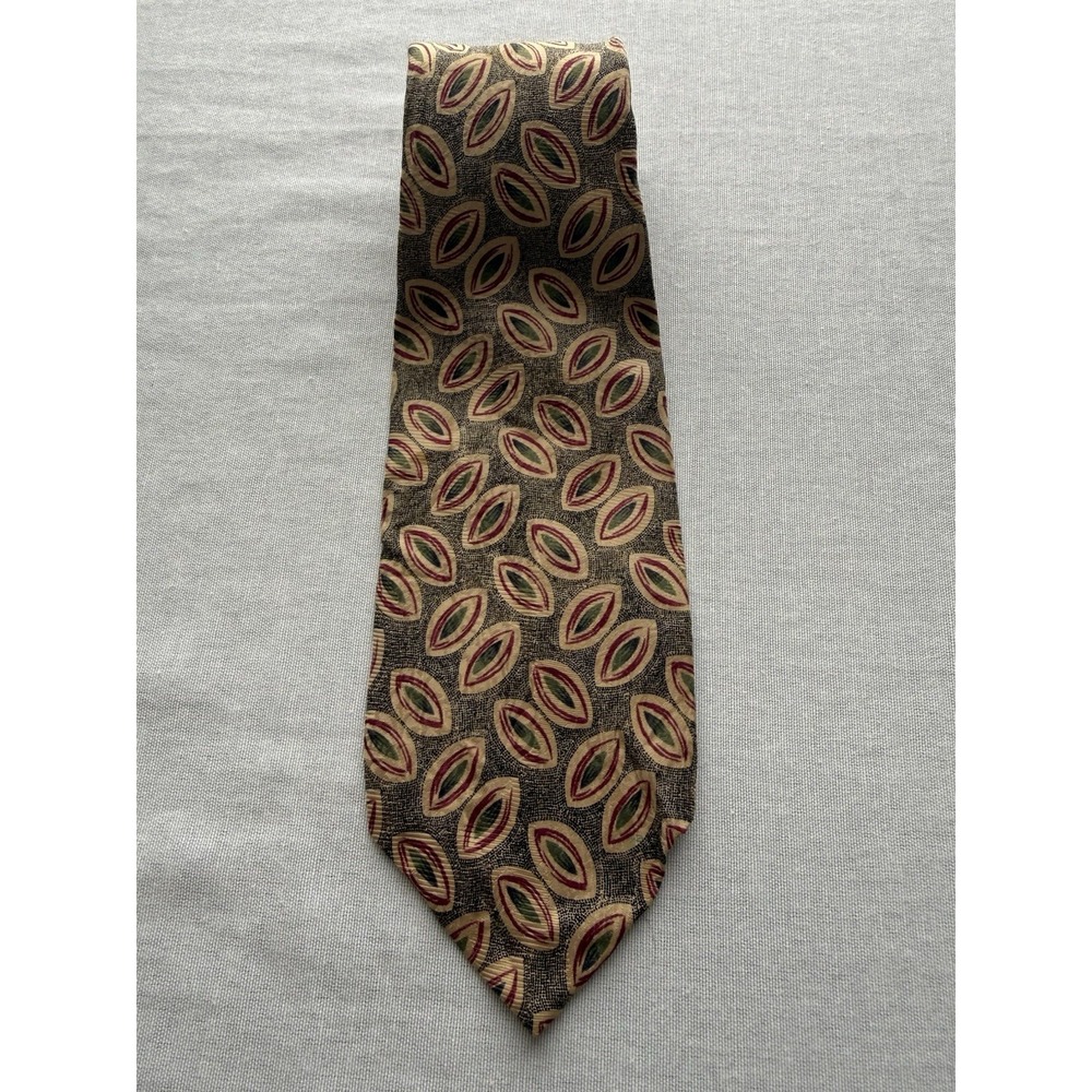 Robert Talbott Best of Class Silk Tie Italy Brown Geometric Pattern